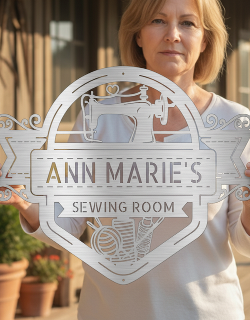 Load image into Gallery viewer, Custom Metal Sign for Quilting & Sewing Craft Rooms