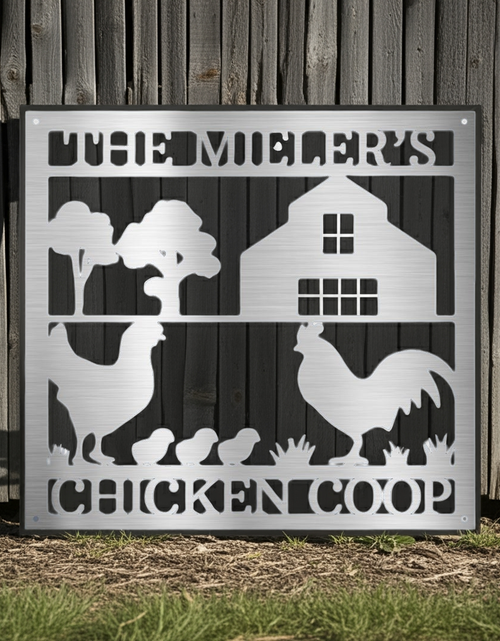 Load image into Gallery viewer, Chicken Coop Personalized Gifts - Custom Metal Sign