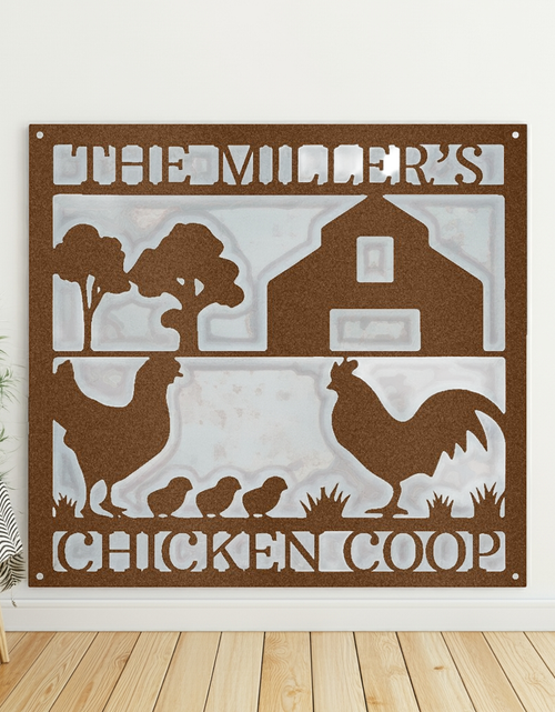 Load image into Gallery viewer, Chicken Coop Personalized Gifts - Custom Metal Sign