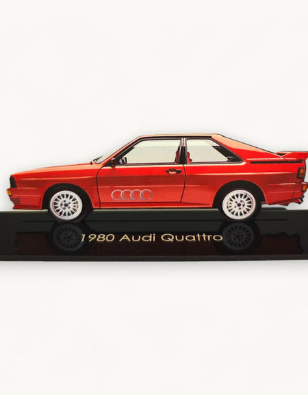 1980 Audi Quattro (1) Metal Araba Duvar Sanatı, Renkli 2D Pres Döküm Araba Dekoru, Siluet Metal Duvar Sanatı, Araba Severler İçin Hediye, Ayrıntılı Renkli Metal Araba