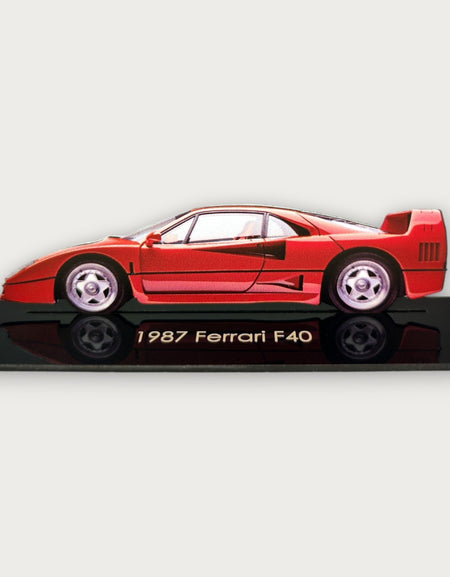 1987 Ferrari F40 (1) Metal Car Wall Art, Color 2D Diecast Car Decor, Silhouette Metal Wall Art, Gift For Car Lovers, Detailed Color Metal Car