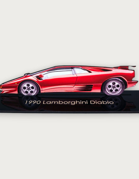 1990 Lamborghini Diablo (1) Metal Araba Duvar Sanatı, Renkli 2D Pres Döküm Araba Dekoru, Siluet Metal Duvar Sanatı, Araba Severler İçin Hediye, Ayrıntılı Renkli Metal Araba