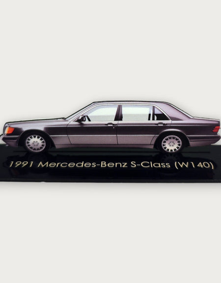 1991 Mercedes-Benz S-Class (W140) (1) Metal Car Wall Art, Color 2D Diecast Car Decor, Silhouette Metal Wall Art, Gift For Car Lovers, Detailed Color Metal Car