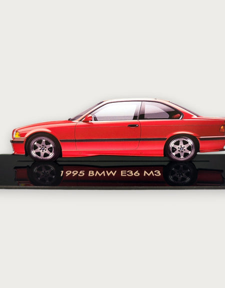 1995 BMW E36 M3 (1) Metal Araba Duvar Sanatı, Renkli 2D Pres Döküm Araba Dekoru, Siluet Metal Duvar Sanatı, Araba Severler İçin Hediye, Ayrıntılı Renkli Metal Araba