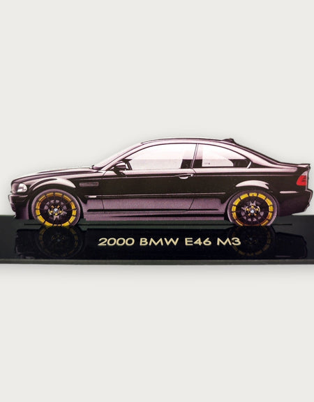 2000 BMW E46 M3 (1) Metal Araba Duvar Sanatı, Renkli 2D Pres Döküm Araba Dekoru, Siluet Metal Duvar Sanatı, Araba Severler İçin Hediye, Ayrıntılı Renkli Metal Araba
