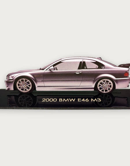 2000 BMW E46 M3 (2) Metal Araba Duvar Sanatı, Renkli 2D Pres Döküm Araba Dekoru, Siluet Metal Duvar Sanatı, Araba Severler İçin Hediye, Ayrıntılı Renkli Metal Araba