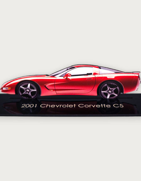 2001 Chevrolet Corvette C5 (2) Metal Araba Duvar Sanatı, Renkli 2D Pres Döküm Araba Dekoru, Siluet Metal Duvar Sanatı, Araba Severler İçin Hediye, Ayrıntılı Renkli Metal Araba
