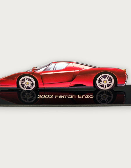 2002 Ferrari Enzo (1) Metal Araba Duvar Sanatı, Renkli 2D Pres Döküm Araba Dekoru, Siluet Metal Duvar Sanatı, Araba Severler İçin Hediye, Ayrıntılı Renkli Metal Araba