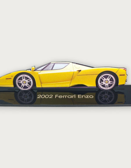 2002 Ferrari Enzo (2) Metal Araba Duvar Sanatı, Renkli 2D Pres Döküm Araba Dekoru, Siluet Metal Duvar Sanatı, Araba Severler İçin Hediye, Ayrıntılı Renkli Metal Araba