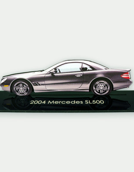 2004 Mercedes SL500 (2) Metal Car Wall Art, Color 2D Diecast Car Decor, Silhouette Metal Wall Art, Gift For Car Lovers, Detailed Color Metal Car