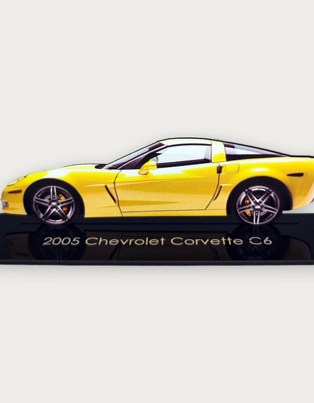 2005 Chevrolet Corvette C6 (2) Metal Araba Duvar Sanatı, Renkli 2D Pres Döküm Araba Dekoru, Siluet Metal Duvar Sanatı, Araba Severler İçin Hediye, Ayrıntılı Renkli Metal Araba