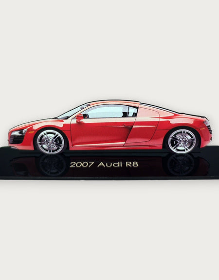 2007 Audi R8 (2) Metal Araba Duvar Sanatı, Renkli 2D Pres Döküm Araba Dekoru, Siluet Metal Duvar Sanatı, Araba Severler İçin Hediye, Ayrıntılı Renkli Metal Araba