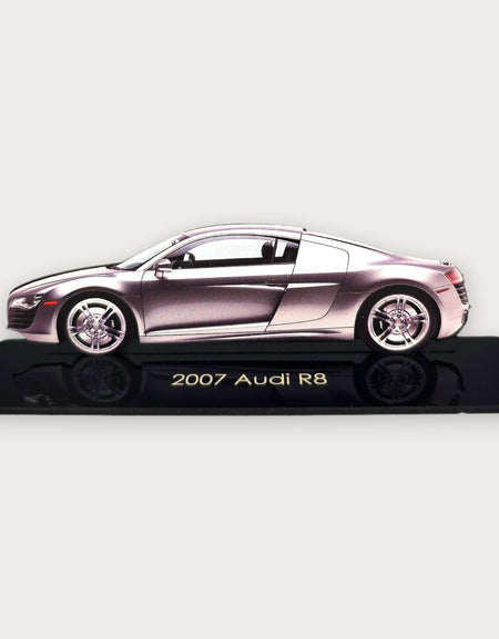 2007 Audi R8 (1) Metal Araba Duvar Sanatı, Renkli 2D Pres Döküm Araba Dekoru, Siluet Metal Duvar Sanatı, Araba Severler İçin Hediye, Ayrıntılı Renkli Metal Araba
