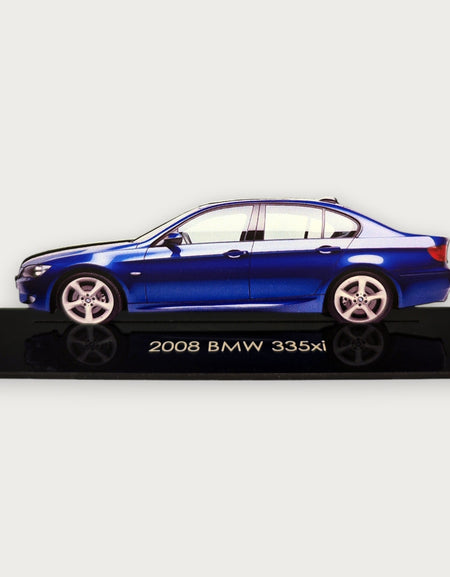 2008 BMW 335xi (1) Metal Araba Duvar Sanatı, Renkli 2D Pres Döküm Araba Dekoru, Siluet Metal Duvar Sanatı, Araba Severler İçin Hediye, Ayrıntılı Renkli Metal Araba