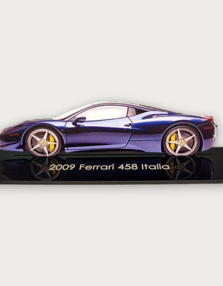 2009 Ferrari 458 Italia (1) Metal Araba Duvar Sanatı, Renkli 2D Pres Döküm Araba Dekoru, Siluet Metal Duvar Sanatı, Araba Severler İçin Hediye, Ayrıntılı Renkli Metal Araba