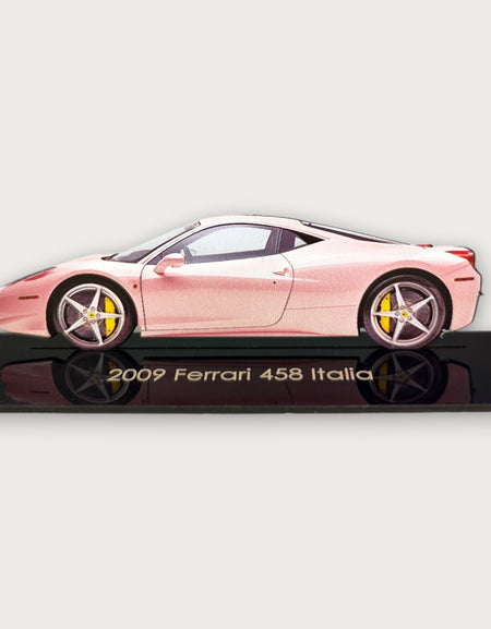 2009 Ferrari 458 Italia (2) Metal Araba Duvar Sanatı, Renkli 2D Pres Döküm Araba Dekoru, Siluet Metal Duvar Sanatı, Araba Severler İçin Hediye, Ayrıntılı Renkli Metal Araba