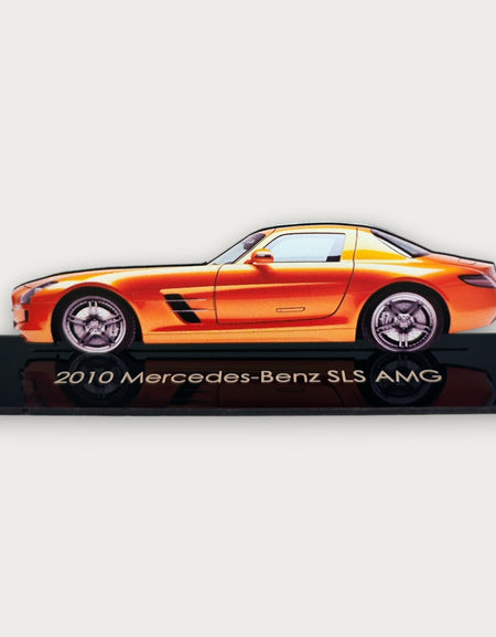 2010 Mercedes-Benz SLS AMG (1) Metal Araba Duvar Sanatı, Renkli 2D Pres Döküm Araba Dekoru, Siluet Metal Duvar Sanatı, Araba Severler İçin Hediye, Ayrıntılı Renkli Metal Araba