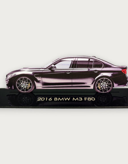 2016 BMW M3 F80 (1) Metal Araba Duvar Sanatı, Renkli 2D Pres Döküm Araba Dekoru, Siluet Metal Duvar Sanatı, Araba Severler İçin Hediye, Ayrıntılı Renkli Metal Araba