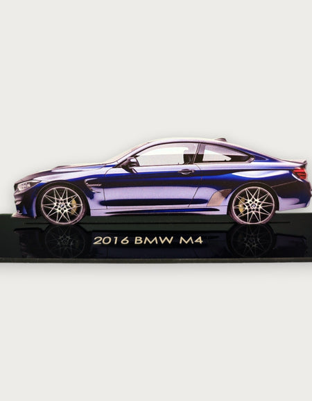 2016 BMW M4 (1) Metal Araba Duvar Sanatı, Renkli 2D Pres Döküm Araba Dekoru, Siluet Metal Duvar Sanatı, Araba Severler İçin Hediye, Ayrıntılı Renkli Metal Araba
