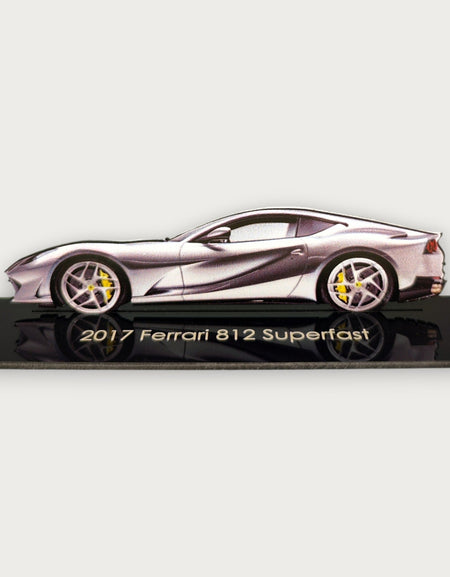 2017 Ferrari 812 Superfast (2) Metal Araba Duvar Sanatı, Renkli 2D Pres Döküm Araba Dekoru, Siluet Metal Duvar Sanatı, Araba Severler İçin Hediye, Ayrıntılı Renkli Metal Araba