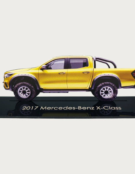 2017 Mercedes-Benz X-Class (2) Metal Car Wall Art, Color 2D Diecast Car Decor, Silhouette Metal Wall Art, Gift For Car Lovers, Detailed Color Metal Car