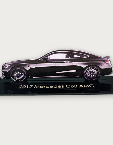2017 Mercedes C63 AMG (1) Metal Araba Duvar Sanatı, Renkli 2D Pres Döküm Araba Dekoru, Siluet Metal Duvar Sanatı, Araba Severler İçin Hediye, Ayrıntılı Renkli Metal Araba