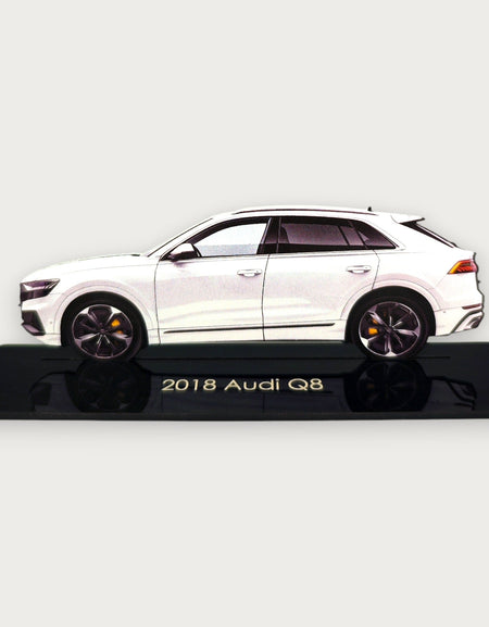 2018 Audi Q8 (2) Metal Car Wall Art, Color 2D Diecast Car Decor, Silhouette Metal Wall Art, Gift For Car Lovers, Detailed Color Metal Car
