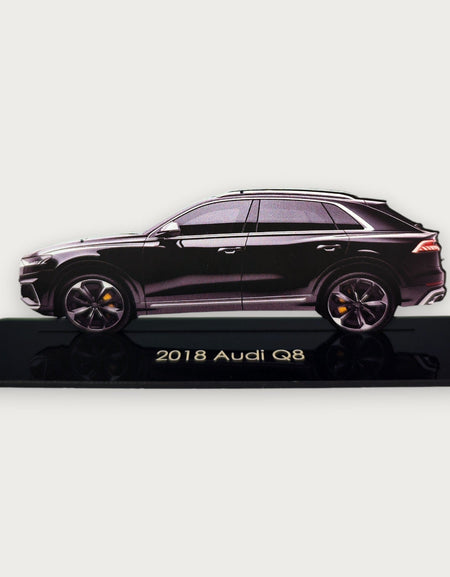 2018 Audi Q8 (1) Metal Araba Duvar Sanatı, Renkli 2D Pres Döküm Araba Dekoru, Siluet Metal Duvar Sanatı, Araba Severler İçin Hediye, Ayrıntılı Renkli Metal Araba