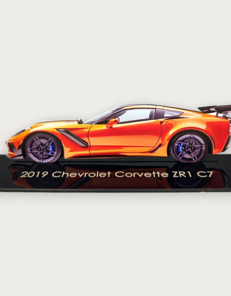 2019 Chevrolet Corvette ZR1 C7 (1) Metal Araba Duvar Sanatı, Renkli 2D Pres Döküm Araba Dekoru, Siluet Metal Duvar Sanatı, Araba Severler İçin Hediye, Ayrıntılı Renkli Metal Araba