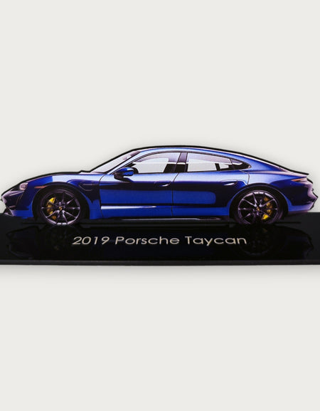 2019 Porsche Taycan (1) Metal Car Wall Art, Color 2D Diecast Car Decor, Silhouette Metal Wall Art, Gift For Car Lovers, Detailed Color Metal Car