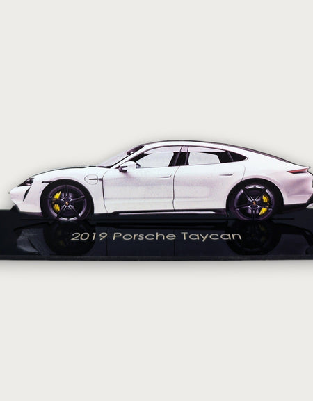 2019 Porsche Taycan (2) Metal Araba Duvar Sanatı, Renkli 2D Pres Döküm Araba Dekoru, Siluet Metal Duvar Sanatı, Araba Severler İçin Hediye, Ayrıntılı Renkli Metal Araba