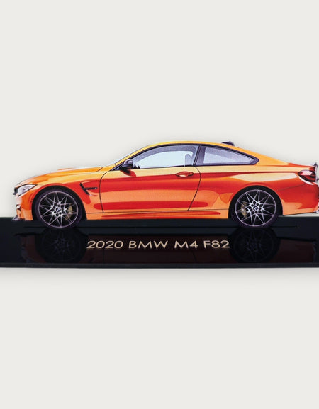 2020 BMW M4 F82 (1) Metal Car Wall Art, Color 2D Diecast Car Decor, Silhouette Metal Wall Art, Gift For Car Lovers, Detailed Color Metal Car