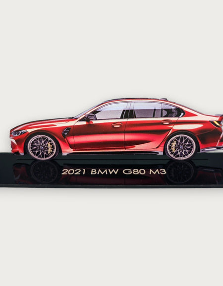 2021 BMW G80 M3 (2) Metal Araba Duvar Sanatı, Renkli 2D Pres Döküm Araba Dekoru, Siluet Metal Duvar Sanatı, Araba Severler İçin Hediye, Ayrıntılı Renkli Metal Araba