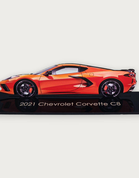 2021 Chevrolet Corvette C8 (2) Metal Car Wall Art, Color 2D Diecast Car Decor, Silhouette Metal Wall Art, Gift For Car Lovers, Detailed Color Metal Car