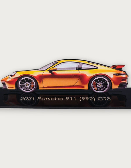 2021 Porsche 911 (992) GT3 (2) Metal Car Wall Art, Color 2D Diecast Car Decor, Silhouette Metal Wall Art, Gift For Car Lovers, Detailed Color Metal Car