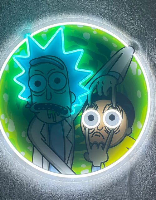 Load image into Gallery viewer, Rick and Morty Neon Sign, Uv Print Neon, Rick and Morty Wall Decor, Uv Print Neon Sign
