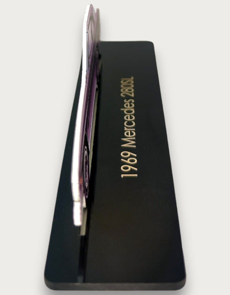 1969 Mercedes 280SL (1) Metal Araba Duvar Sanatı, Renkli 2D Pres Döküm Araba Dekoru, Siluet Metal Duvar Sanatı, Araba Severler İçin Hediye, Ayrıntılı Renkli Metal Araba