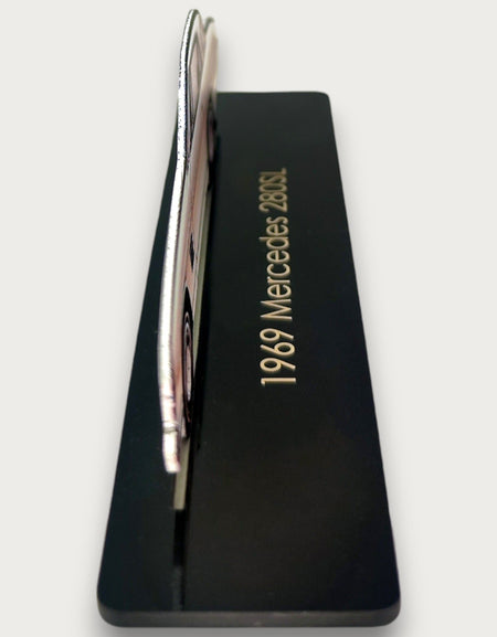 1969 Mercedes 280SL (2) Metal Araba Duvar Sanatı, Renkli 2D Pres Döküm Araba Dekoru, Siluet Metal Duvar Sanatı, Araba Severler İçin Hediye, Ayrıntılı Renkli Metal Araba