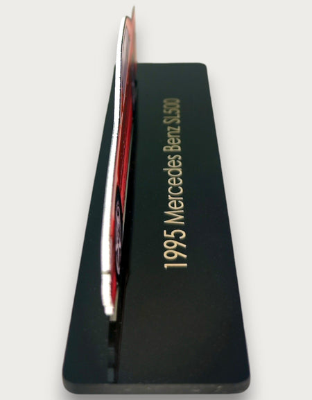 1995 Mercedes Benz SL500 (2) Metal Araba Duvar Sanatı, Renkli 2D Pres Döküm Araba Dekoru, Siluet Metal Duvar Sanatı, Araba Severler İçin Hediye, Ayrıntılı Renkli Metal Araba