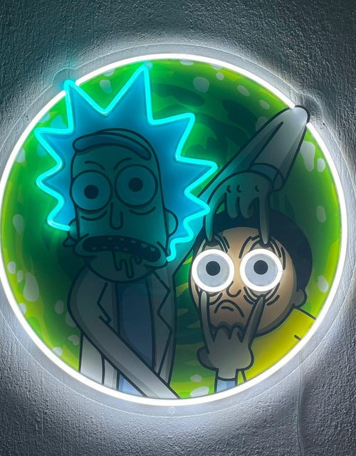 Load image into Gallery viewer, Rick and Morty Neon Sign, Uv Print Neon, Rick and Morty Wall Decor, Uv Print Neon Sign
