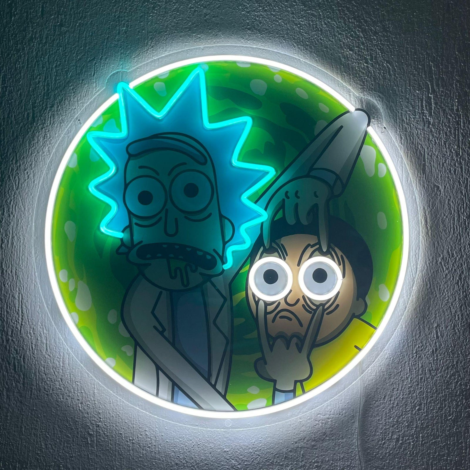 Rick and Morty Neon Sign, Uv Print Neon, Rick and Morty Wall Decor, Uv Print Neon Sign