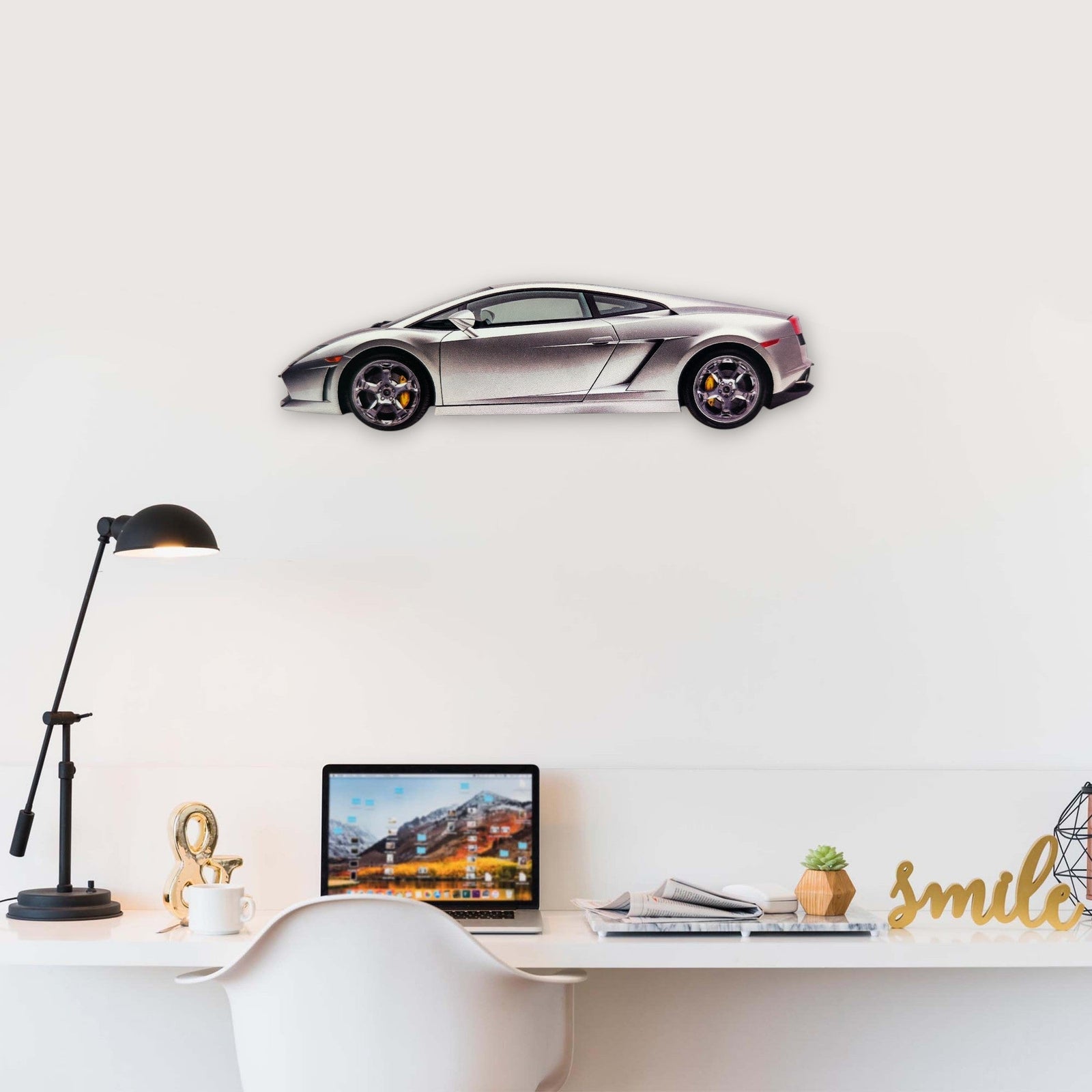 2003 Lamborghini Gallardo (2) Metal Car Wall Art, Color 2D Diecast Car Decor, Silhouette Metal Wall Art, Gift For Car Lovers, Detailed Color Metal Car