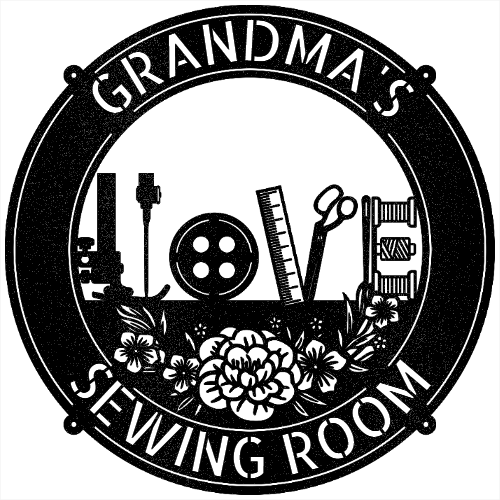 Sewing Love - Personalized Metal Sign for Sewing Room Decor