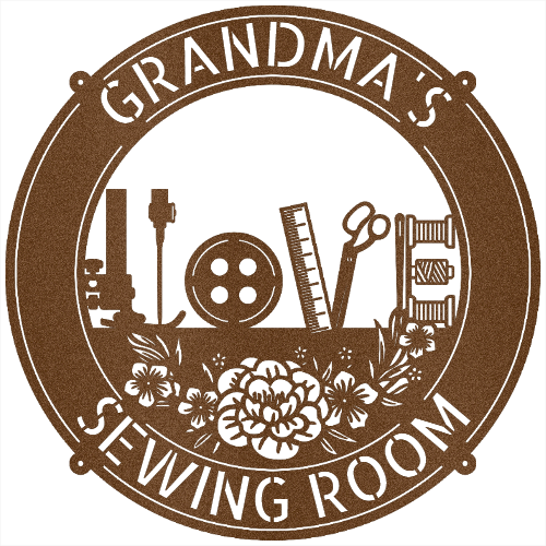 Sewing Love - Personalized Metal Sign for Sewing Room Decor