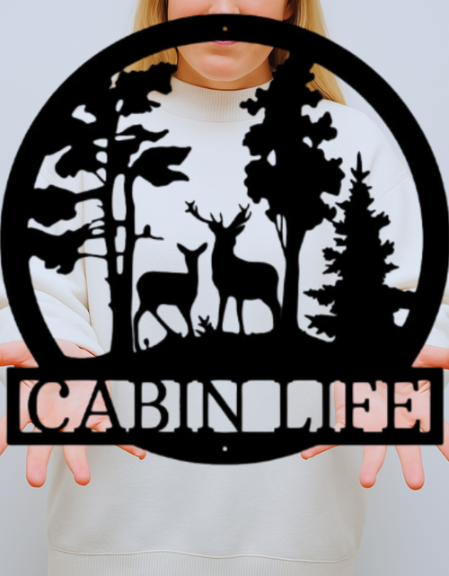 Load image into Gallery viewer, Deer Text Personalized Gifts - Custom Metal Sign, Anniversary/Wedding/Housewarming Gift
