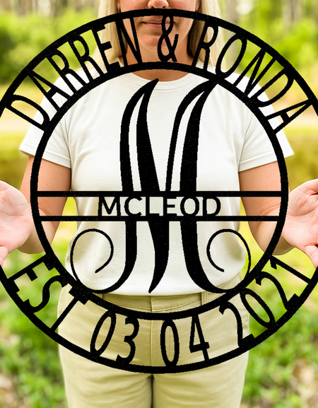 Elaborate Name Personalized Gifts - Custom Metal Sign, Split Letter