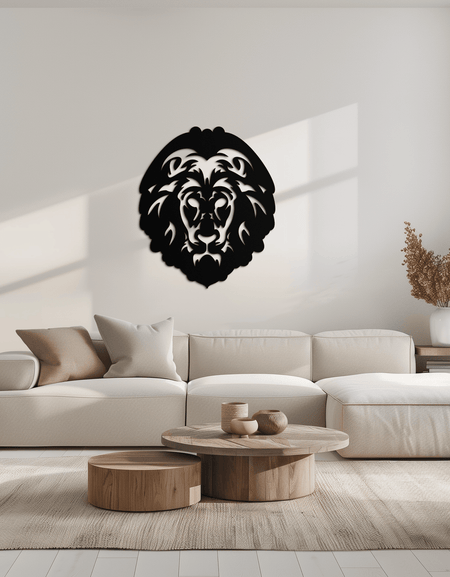Aslan Başı Metal Duvar Sanatı - Ev ve Ofis için Çelik Duvar Dekoru - KAF003