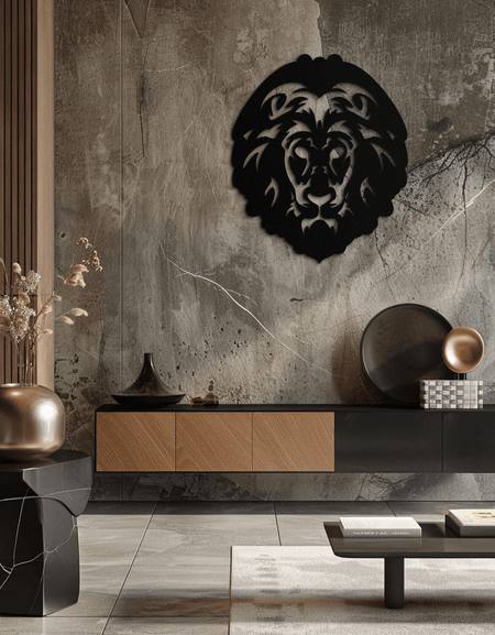 Aslan Başı Metal Duvar Sanatı - Ev ve Ofis için Çelik Duvar Dekoru - KAF003