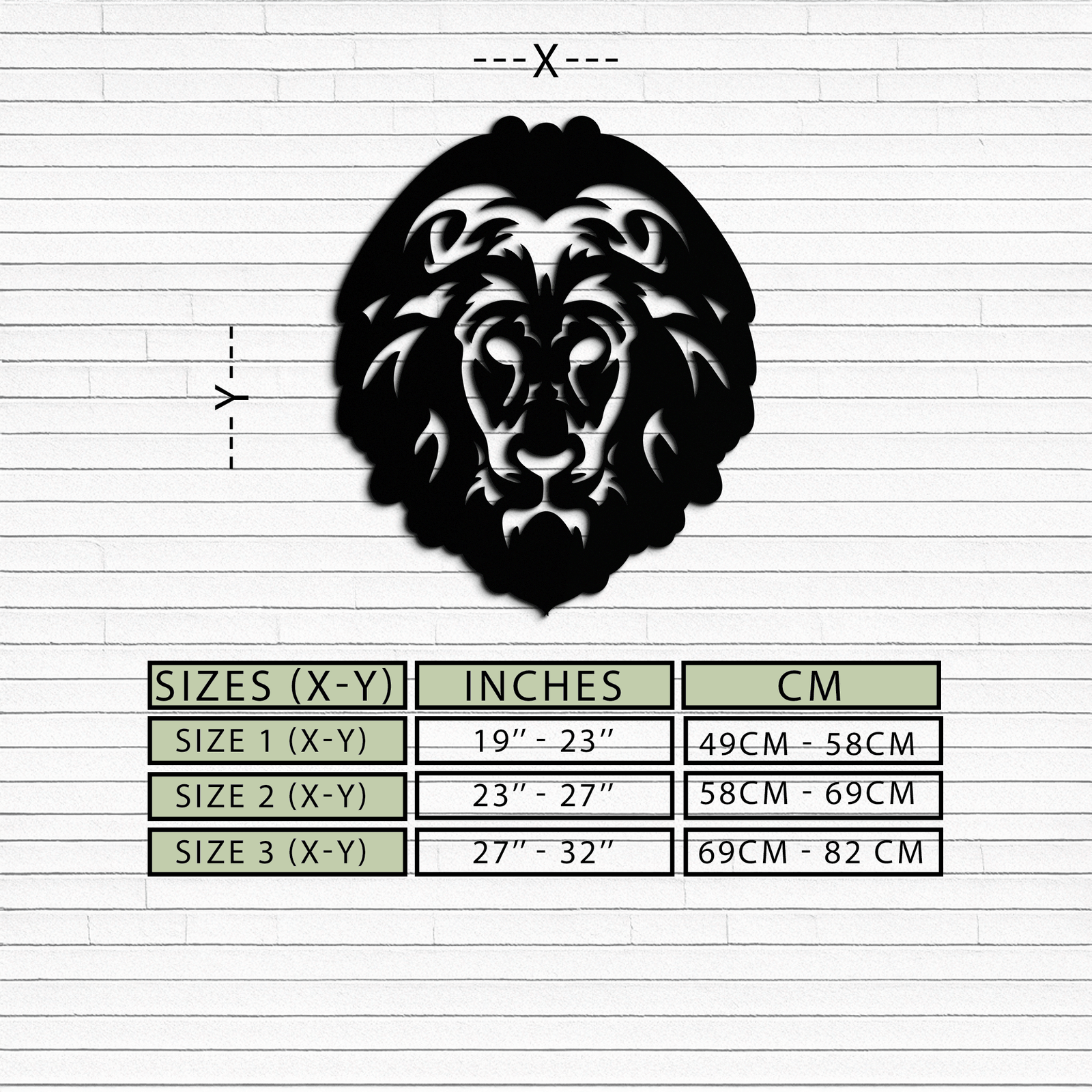 Aslan Başı Metal Duvar Sanatı - Ev ve Ofis için Çelik Duvar Dekoru - KAF003