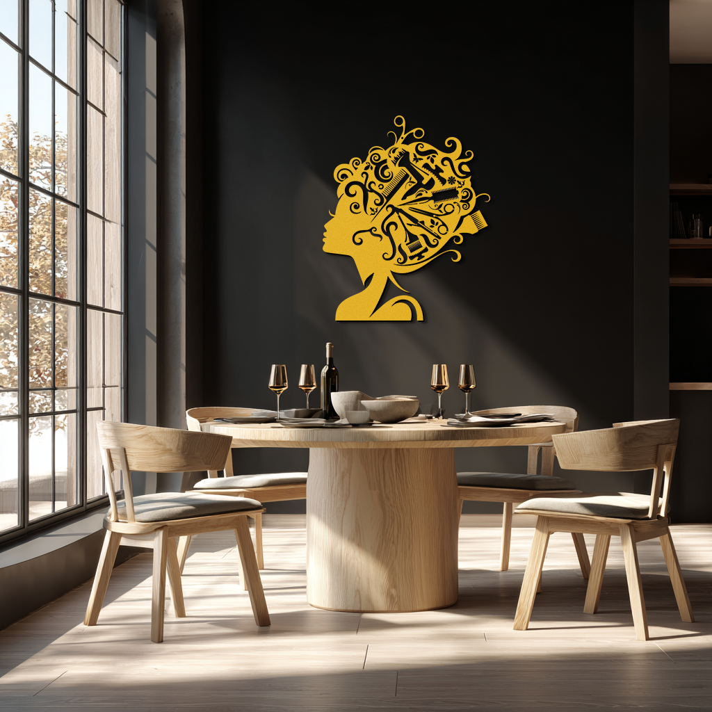 Hair Stylist Metal Wall Art - Steel Wall Decor for Salons and Studios - KAF004